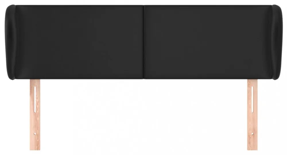 fekete műbőr szárnyas fejtámla 147x23x78/88 cm