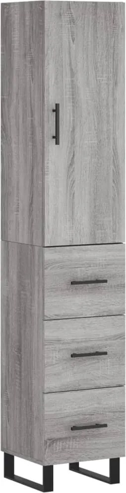 vidaXL szürke sonoma szerelt fa magasszekrény 34,5 x 34 x 180 cm