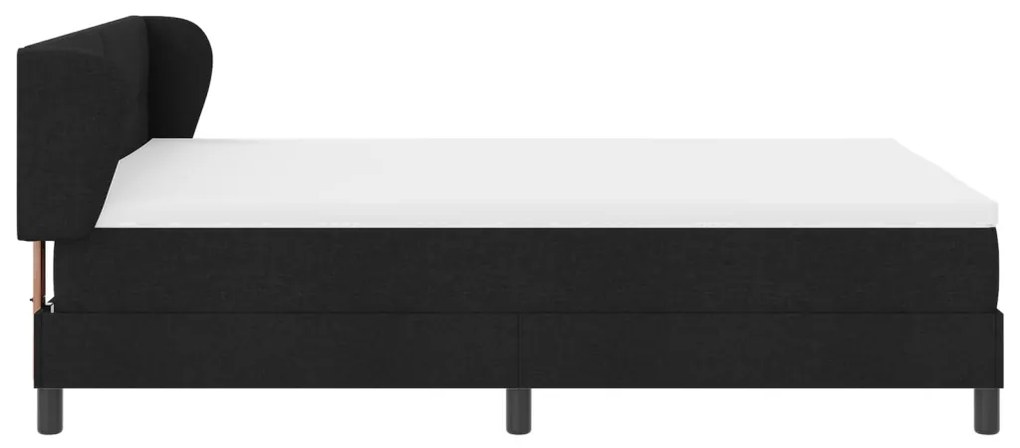 Boxspring Ágy Mattal Fekete 140x200 cm Szövet
