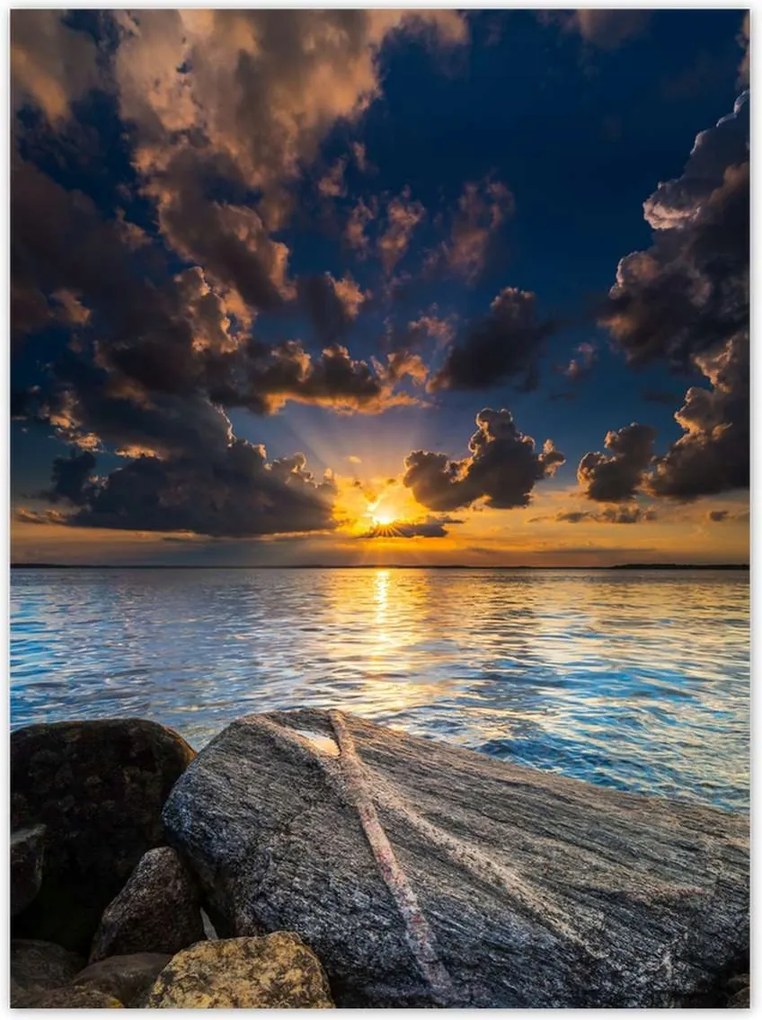 Poszterek 100x135 Sziklák Tenger Naplemente