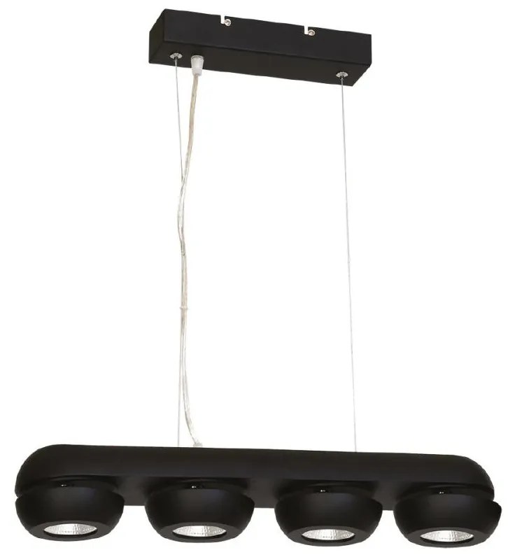 LED Csillár zsinóron FLARE 4xLED/10W/230V fekete