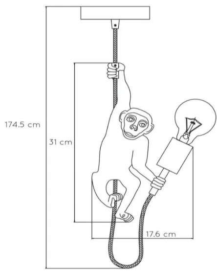 Lucide 10402/01/30 - Csillár zsinóron EXTRAVAGANZA CHIMP 1xE27/60W/230V