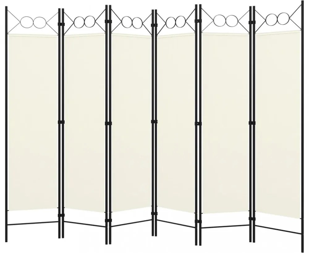 fehér 6-paneles paraván 240 x 180 cm