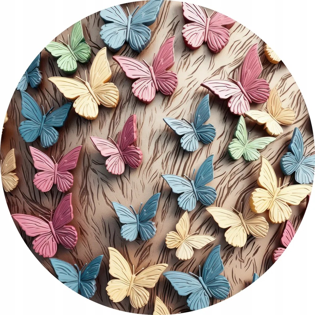 Kerámia poháralátét x4 asztali dekoráció Színes pillangók