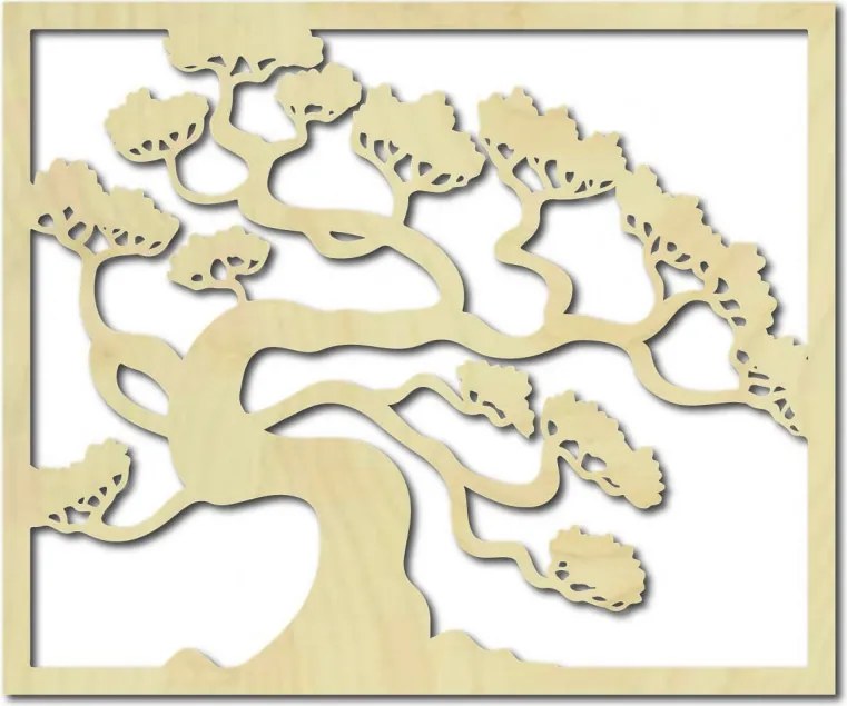 Fából készült kép a falon egy bonsai fa fa rétegelt lemez DRAZSKA