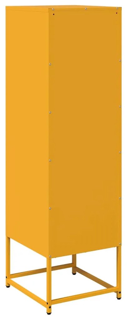 mustársárga acél magasszekrény 36x39x123 cm