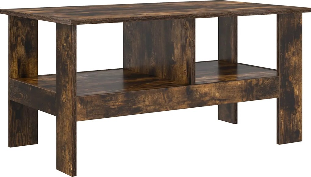 vidaXL Dohányzóasztal Füstölt tölgy 90 x 50 x 45 cm Faanyag