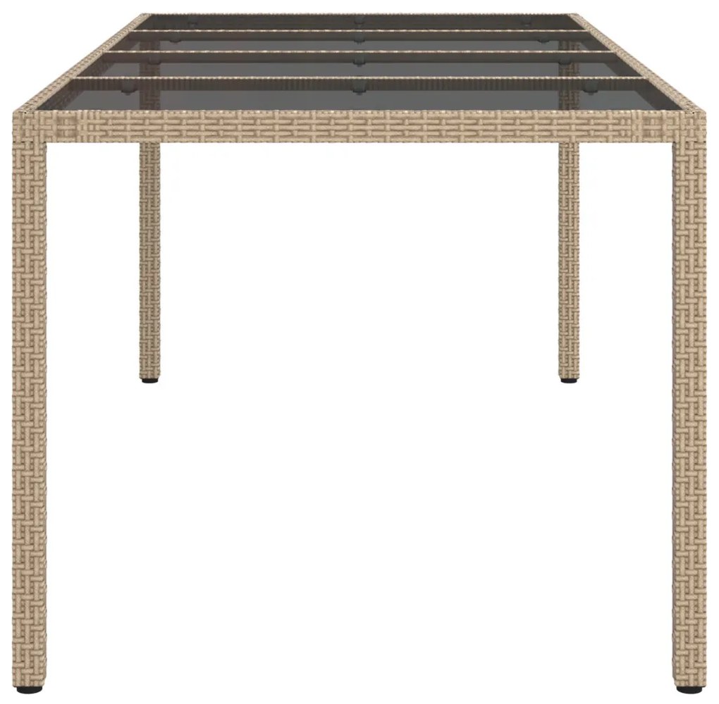 Kerti Étkezőasztal Bézs 190x90x75 cm Polirattan