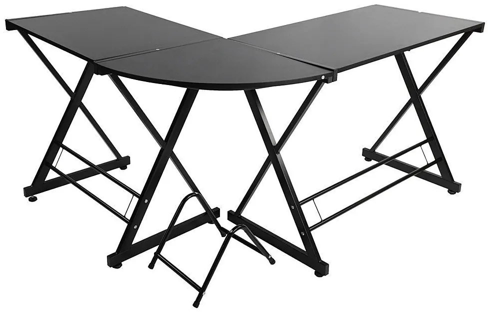 L alakú íróasztal-fekete