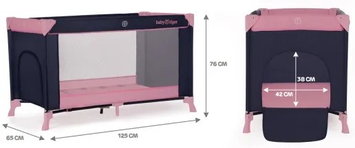 KINDERKRAFT - Utazó kiságy Baby Tiger VIKI rózsaszín