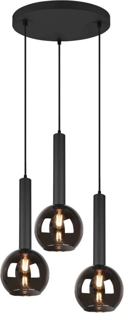 TRIO 310390332 CLAYTON Modern Függesztett Lámpa Fekete E27 IP20