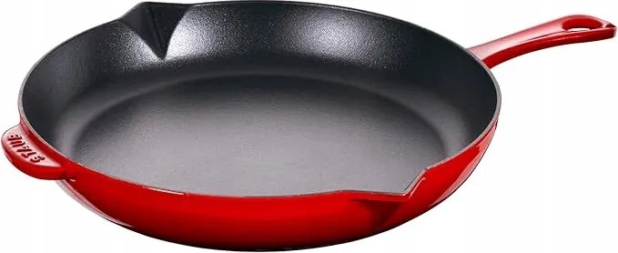 Öntöttvas serpenyő Staub 26 cm cseresznye zománcozott Made in France