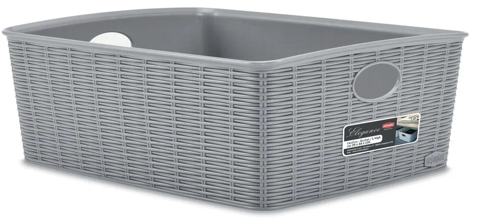 STEFANPLAST Tárolókosár Elegance L High, szürke