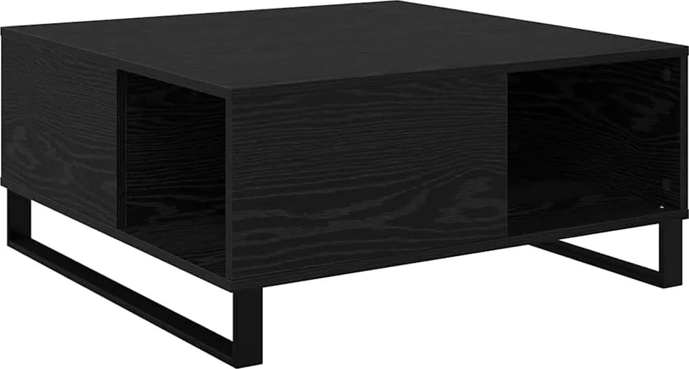 vidaXL Dohányzóasztal Fekete tölgy 80 x 80 x 36,5 cm Faanyag