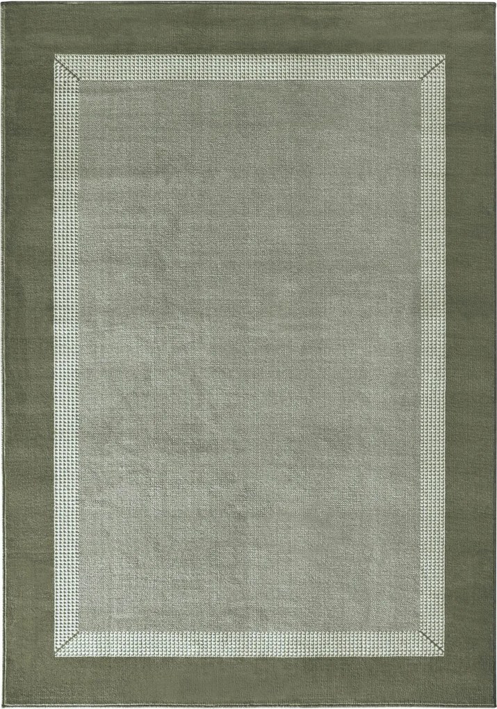 Modern nappali szőnyeg 200x290cm,zöld, puha szőr kerettel