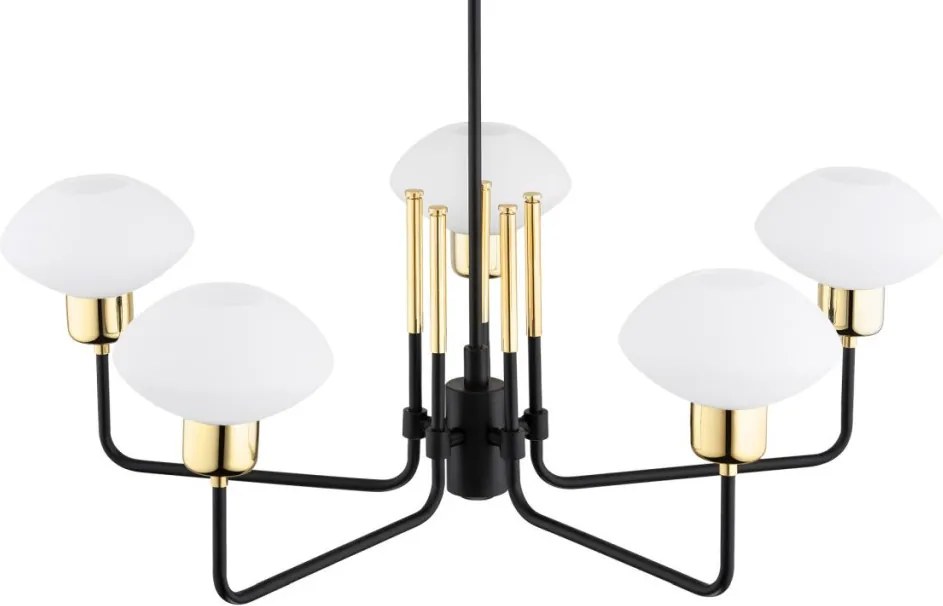 ARGON 2128 RAVELLO Glamour Csillár Fekete, Sárgaréz, Opál szőnyeg E27 IP20