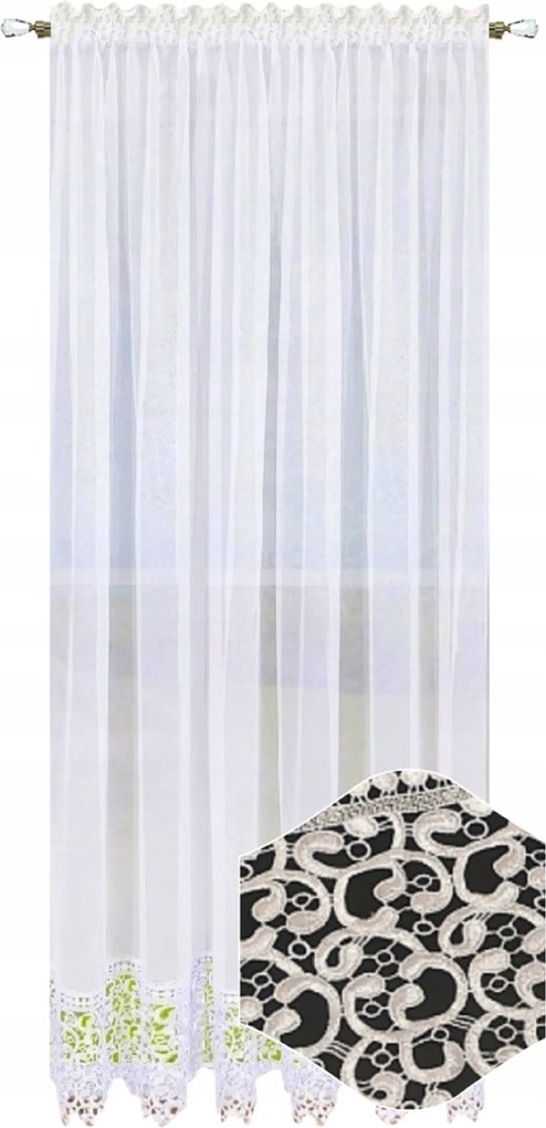 Kész függöny, hosszú, 220x400 cm. Csipkés függönyök, függönyök nappaliba, csipkével.