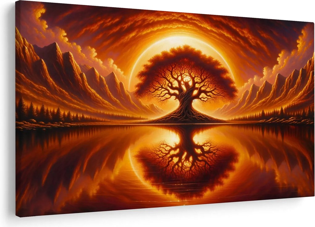 Kép – Fa a véres napban (90x60 cm)