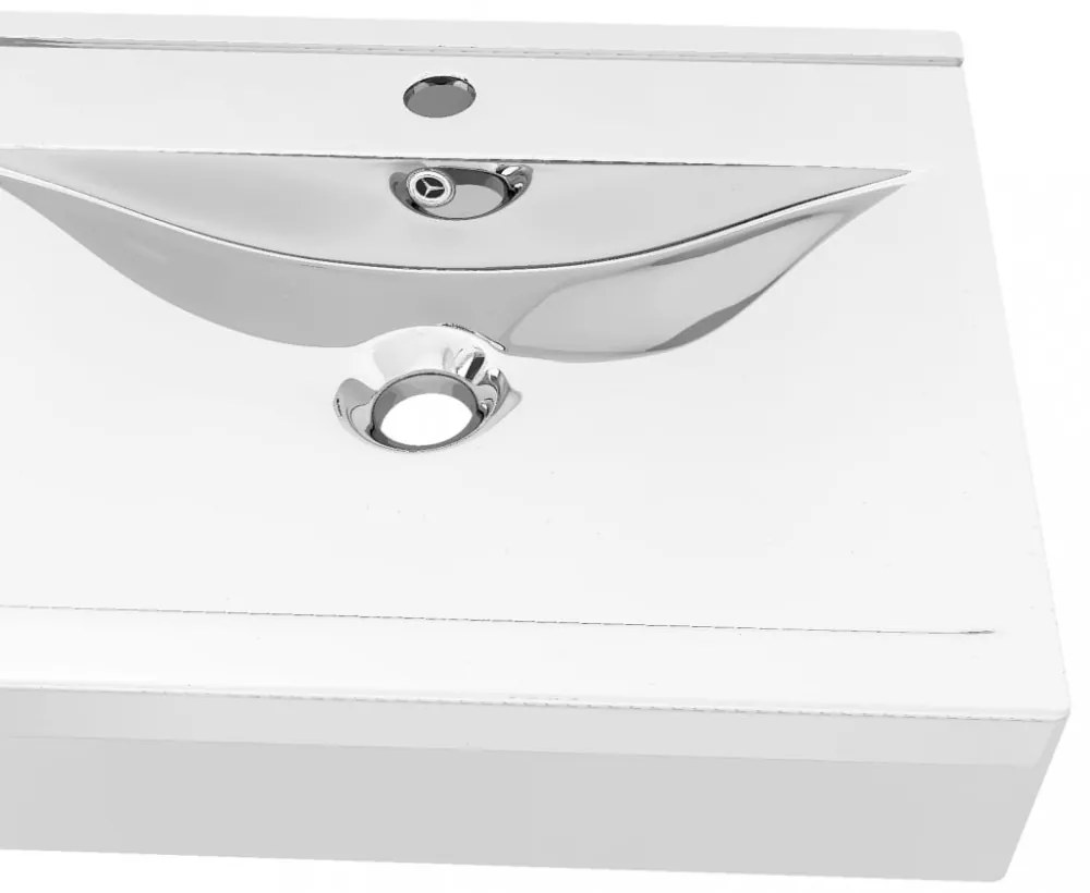 vidaXL ezüstszínű kerámia mosdókagyló túlfolyóval 60 x 46 x 16 cm