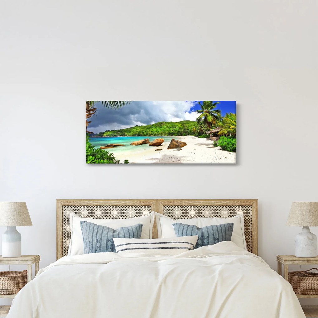 Kép - Seychelle-szigetek, Takamaka tengerpart (120x50 cm)