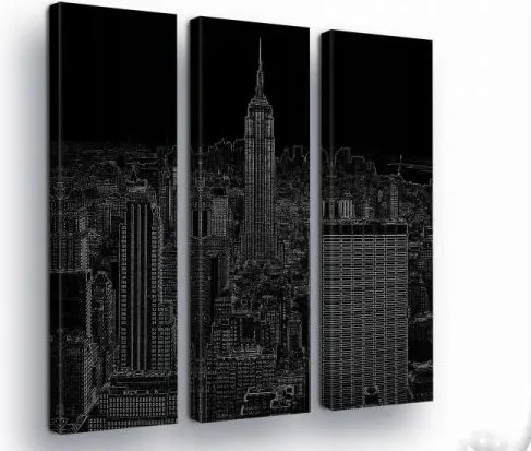 Vászonkép 90x100 Éjszakai város városkép felhőkarcolók New York