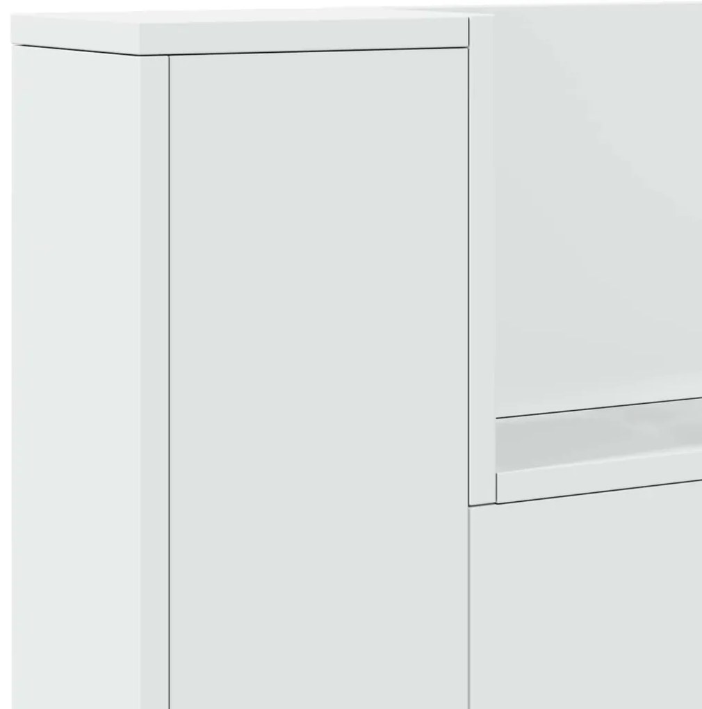 Fejtámla LED -es lámpákkal Fehér 180 x 16,5 x 103,5 cm Faanyag