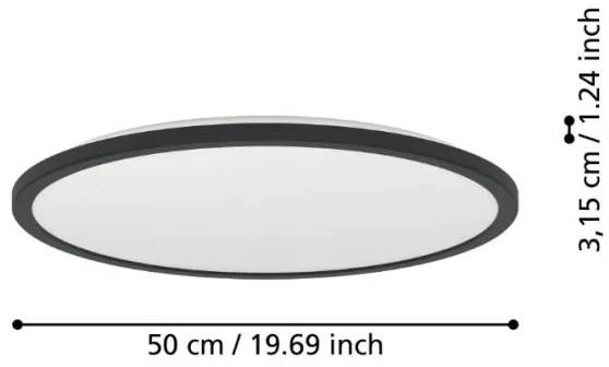 Eglo 901455-LED Dimmelhető fürdőszobai lámpa ROVITO-R 16,8W/230V pr.50cm IP44 fekete + távirányító
