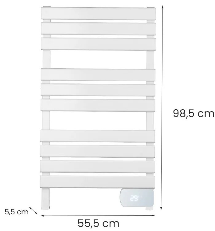 Elektromos törölközőszárító radiátor 450W fehér