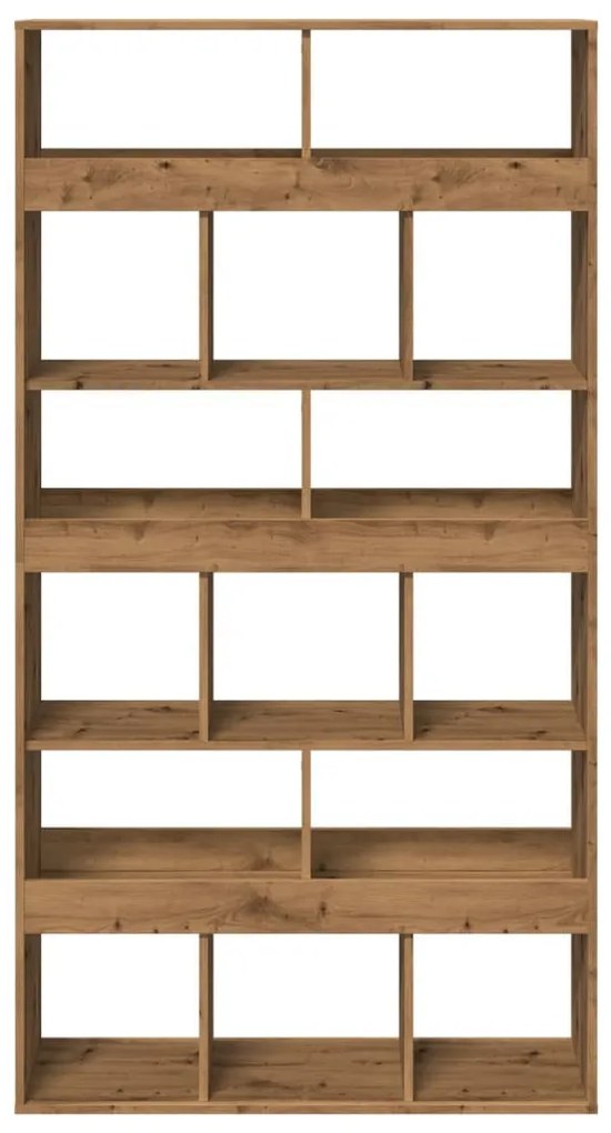 kézműves tölgy színű szerelt fa könyvespolc 100 x 33 x 187,5 cm