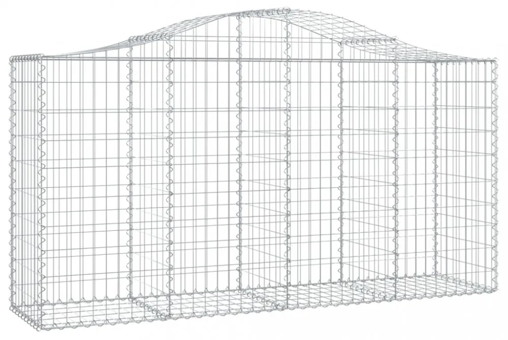 2 db íves horganyzott vas gabion kosár 200 x 50 x 100/120 cm