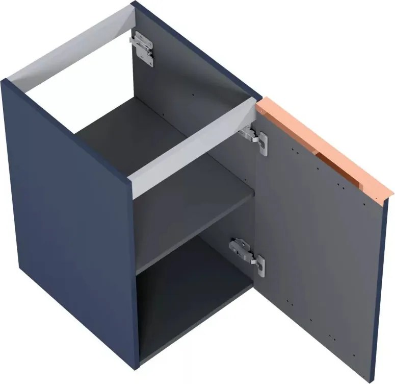 AREZZO design MONTEREY 40 cm-es oldalszekrény 1 ajtóval Matt kék színben