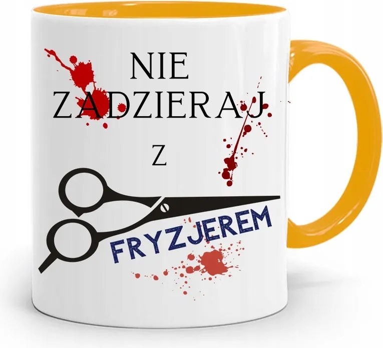 Sárga Fodrász Bögre Bízz Bennem Fodrász Vagyok, fényképes nyomattal