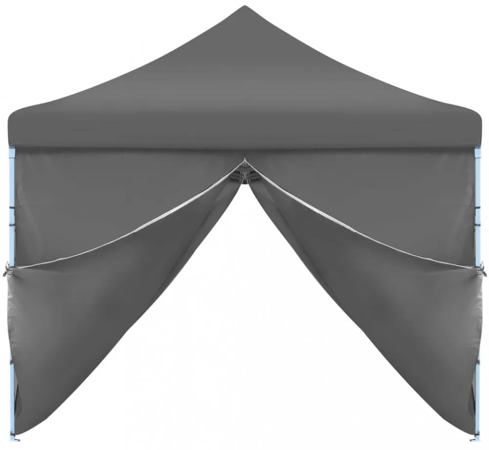 antracitszürke összecsukható rendezvénysátor 8 oldalfallal 870x291x315 cm