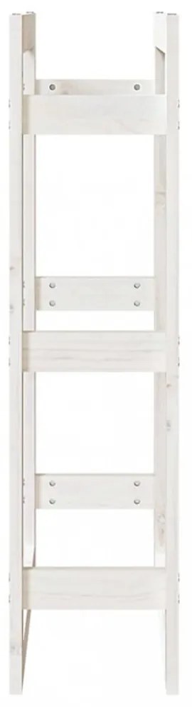 fehér tömör fenyőfa tűzifatartó állvány 60 x 25 x 100 cm