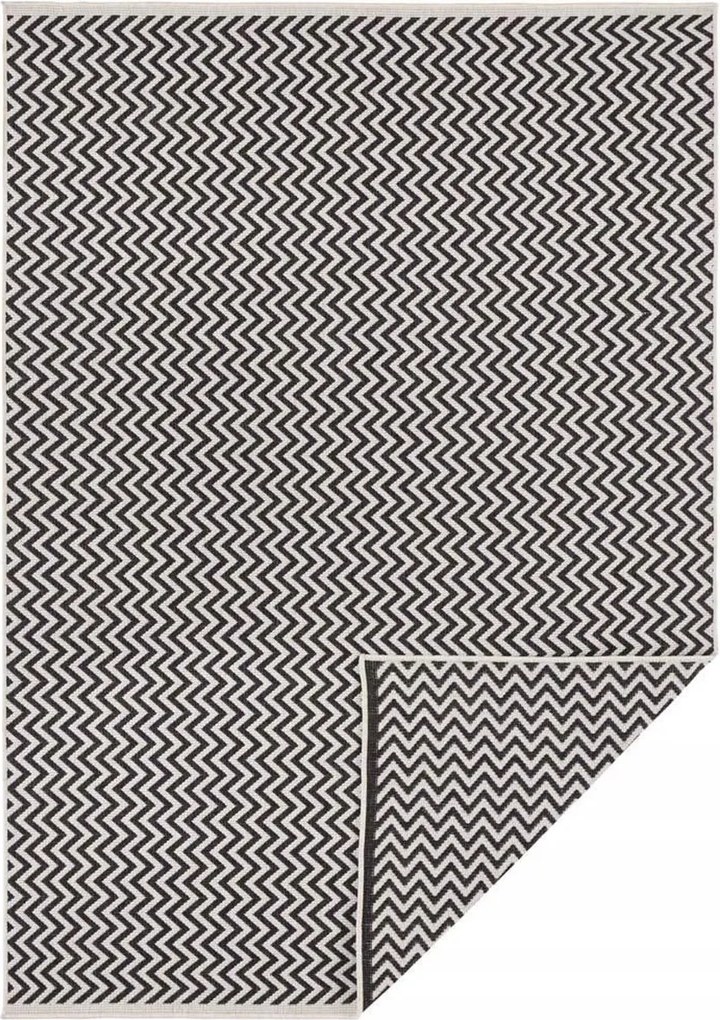 Fekete szőnyeg teraszra, Ivy 80x150 cm