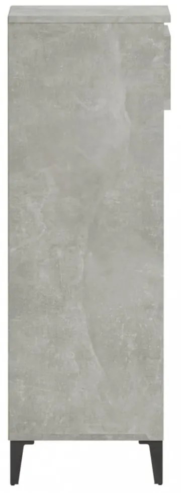 betonszürke szerelt fa cipőtartó 40x36x105 cm