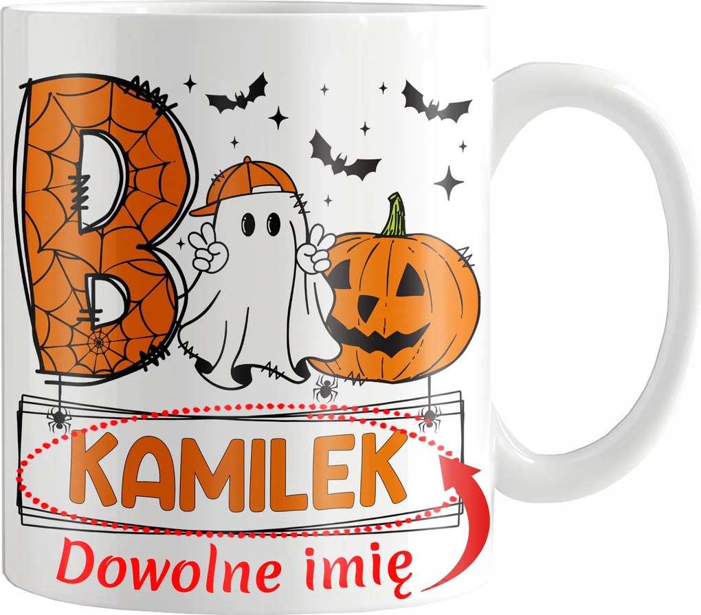 Halloween Nyomott Mintás Bögre Személyre Szabott Név Szellem Őszi Ajándék