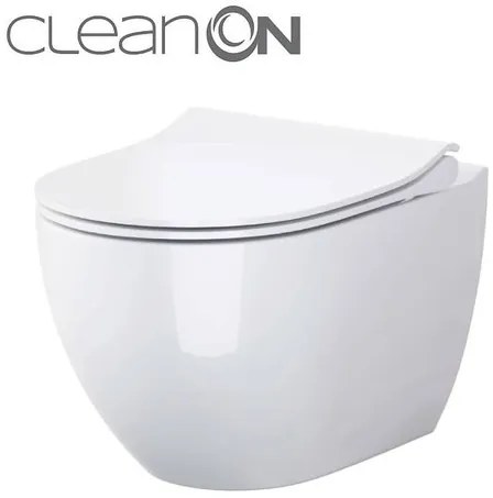 Wc soft close ülőkével felakasztható Cersanit Zen fehér fényes felülettel  hátsó kifolyással S701-428