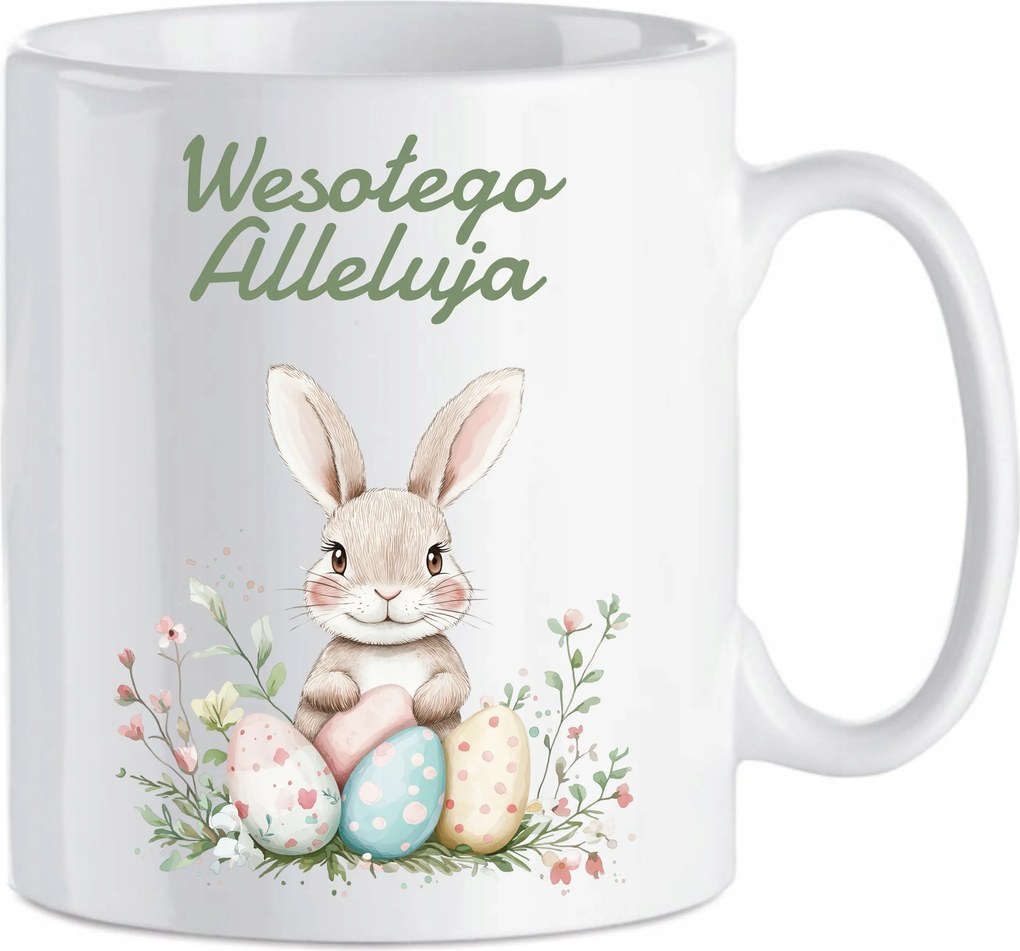 Húsvéti kerámia bögre nyuszival húsvéti tojásban Boldog Halleluja