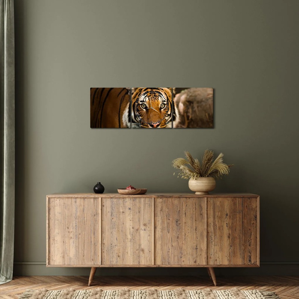 Tigris képe (órával) (90x30 cm)