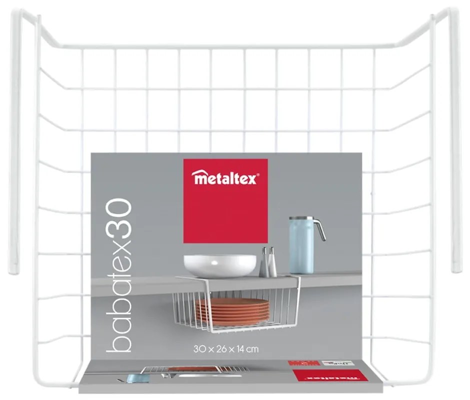 Polcra akasztható tárolókosár, szélesség 30 cm - Metaltex