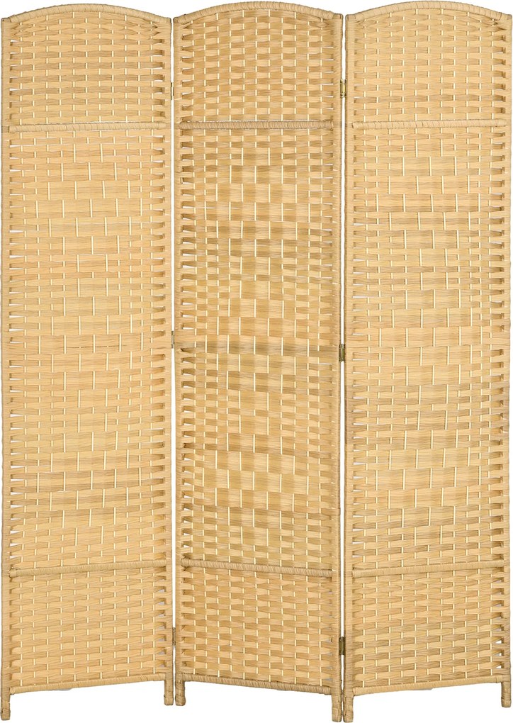 HOMCOM 3-Panelos Összecsukható Képernyő 135x180 cm Helyiségelválasztó Privát Képernyő Polipropilénből Irodához és Hálószobához Természetes | Aosom