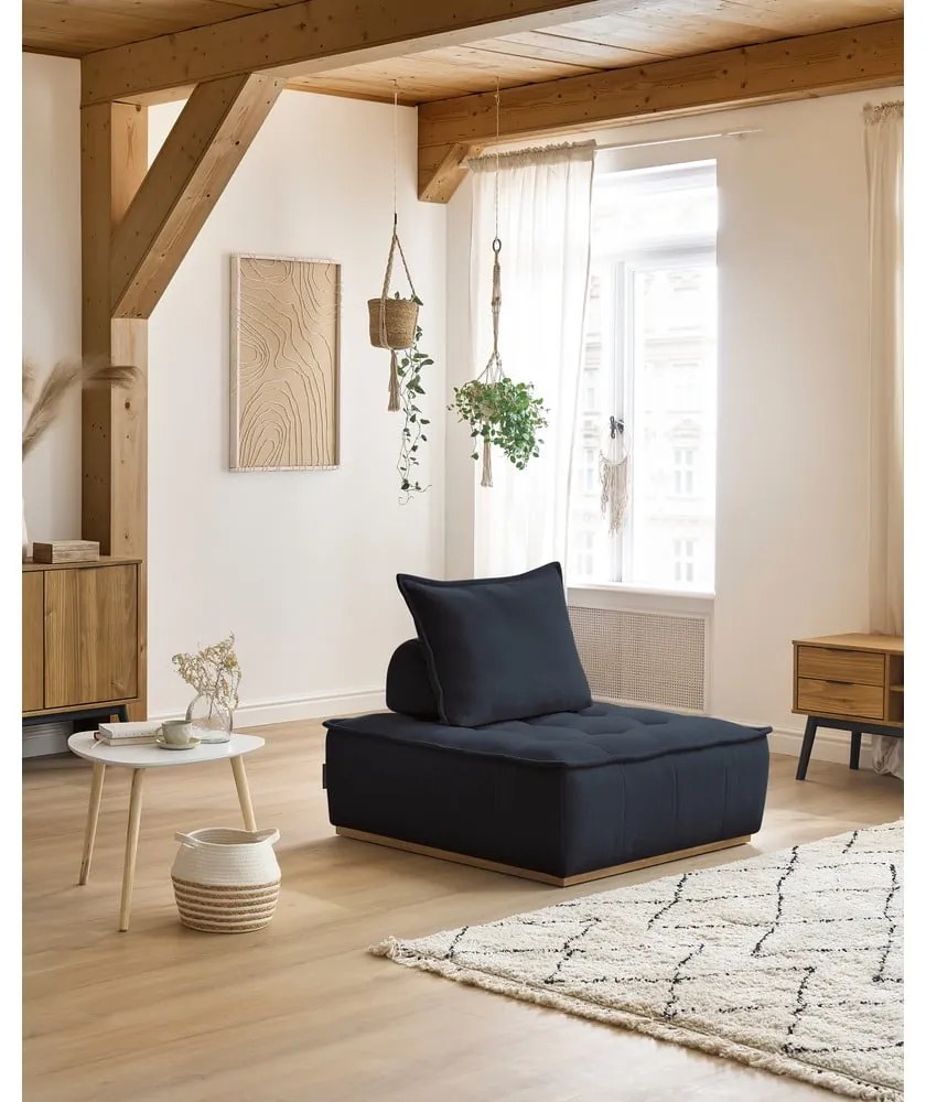 Sötétkék zsenília fotel Elisa – Bobochic Paris