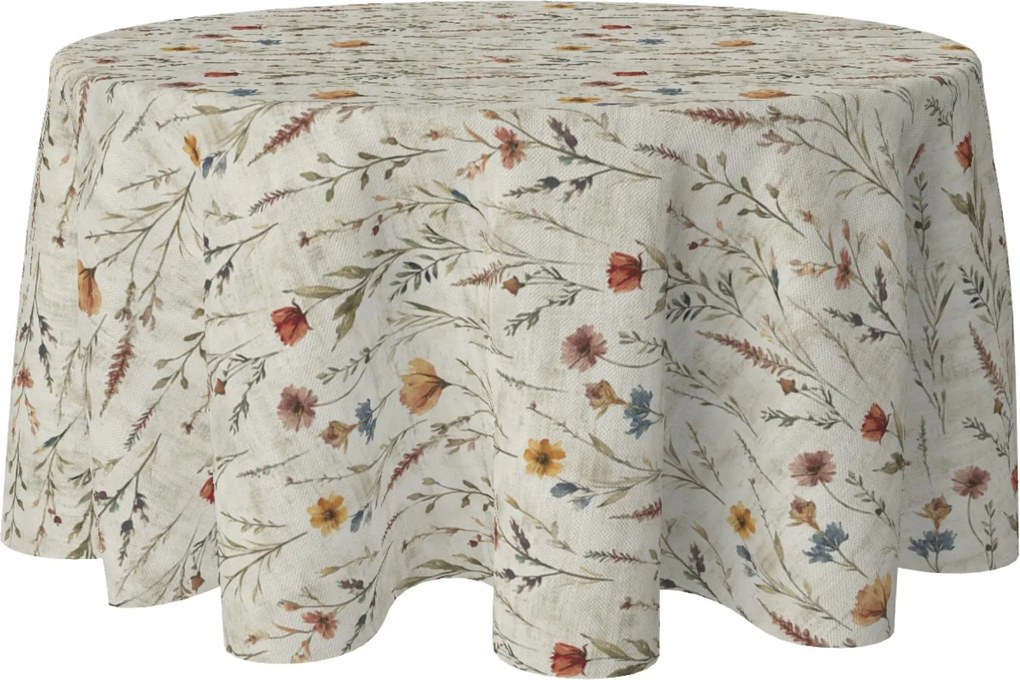 Abrosz Kerek Foltálló Átm. 140 CM Asztalra Kerek Tavaszi Virág Minta 393