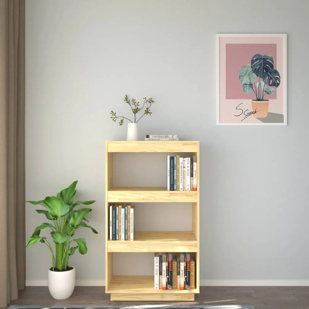 tömör fenyőfa könyvszekrény/térelválasztó 60 x 35 x 103 cm