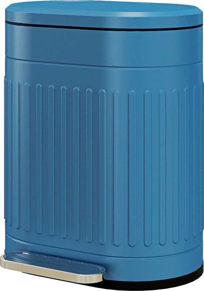 HOMCOM 20L-es Konyhai Kuka, Pedálos, Ovális, Fém, Lomha Fedéllel, Ujjnyomásmentes, Kivehető Belső Vödör, 36.5 x 31.2 x 45 cm, Kék | Aosom