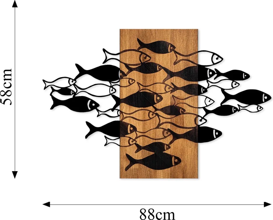 Shoal fa fali dekoráció, 58×88 cm