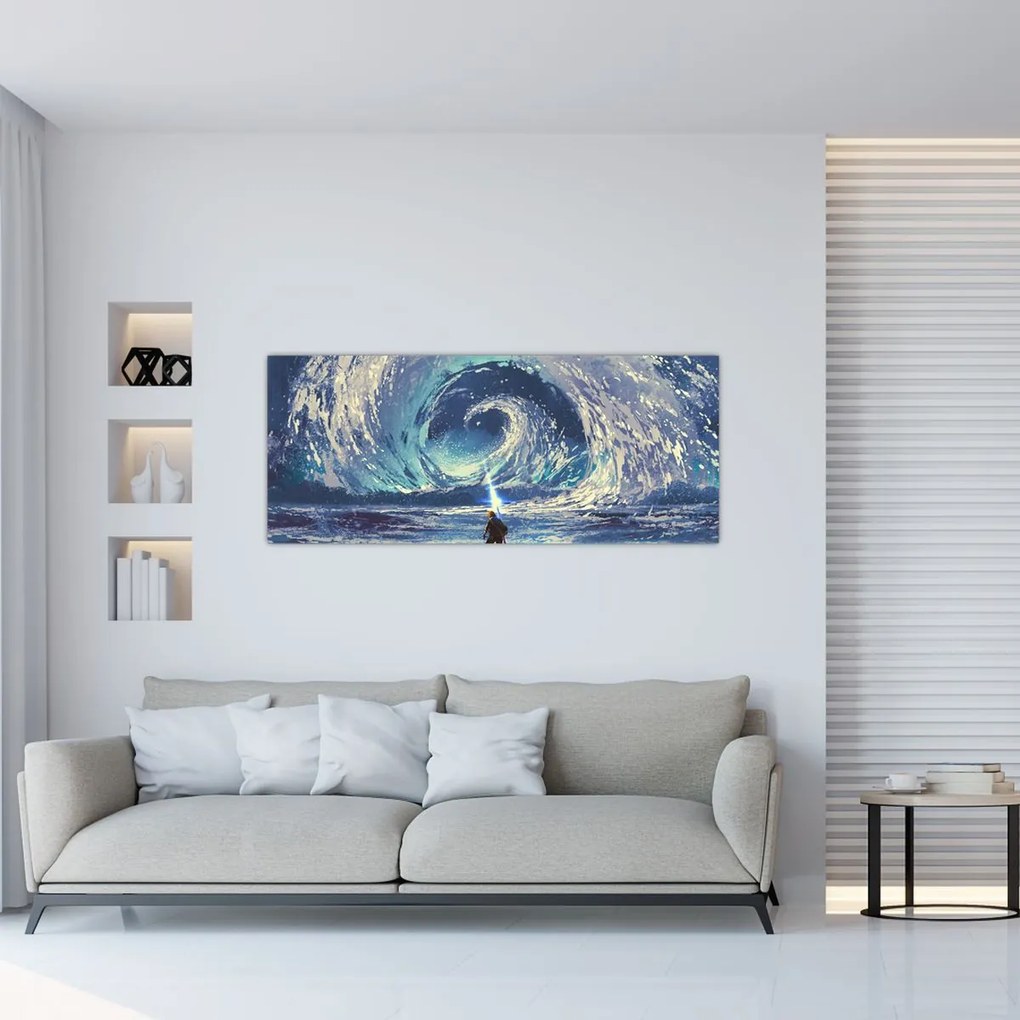 Kép - Illusztráció egy lándzsás fiúról (120x50 cm)