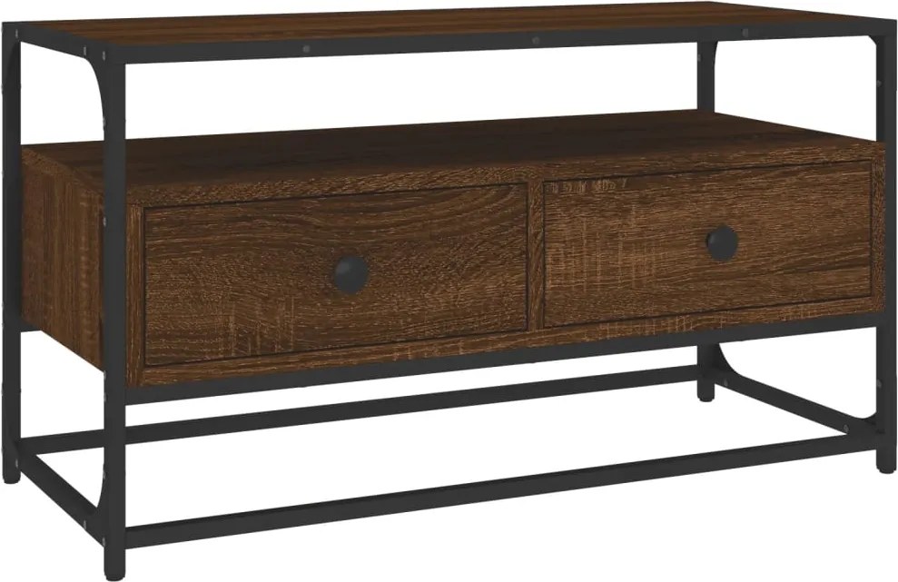 vidaXL barna tölgyszínű szerelt fa TV-szekrény 80x35x45 cm
