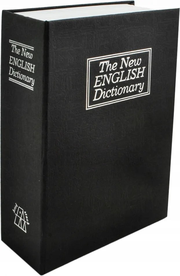 Könyv alakú biztonsági doboz, 18 x 11,5 x 5,6 cm, fekete